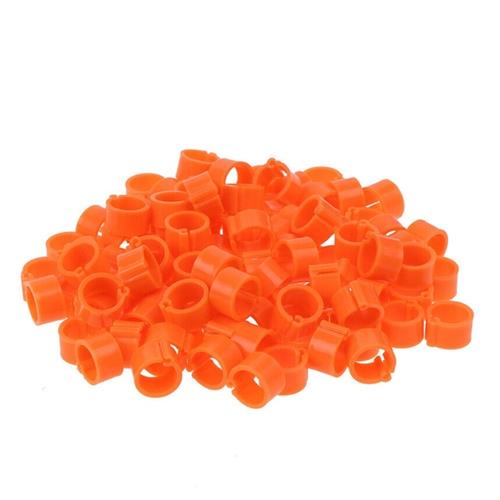 Zámkové rozlišovací kroužky na slepice 16 mm - oranžová Kroužky zámkové plast 16 mm, oranžová.