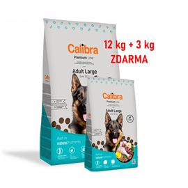 Calibra Dog Premium Line Adult Large 12 kg + 3 kg ZDARMA