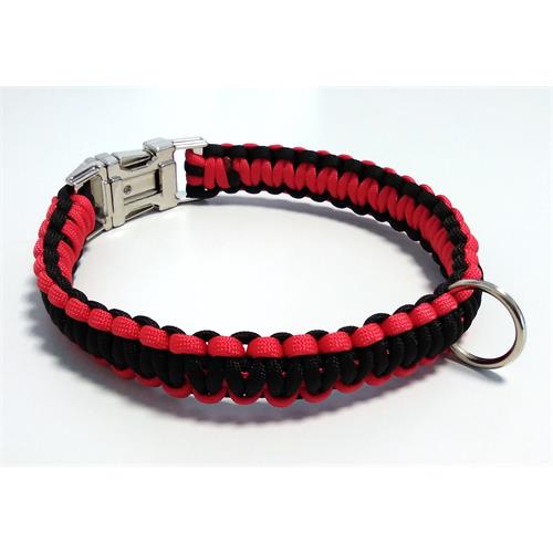 Paracord obojek pro psy, červený - 40 cm Paracord barva červená černý střed.