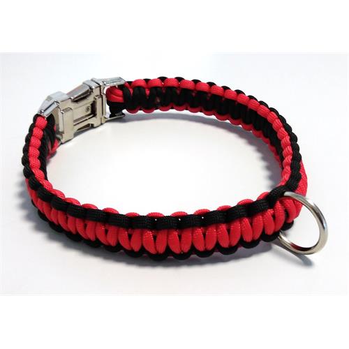 Paracord obojek pro psy, červený - 40 cm Paracord barva červená červený střed.
