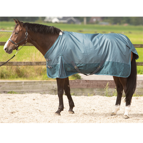 Nepromokavá deka Harrys Horse 0 g, šedo-tyrkysová - vel. 125 cm Deka neprom. HH, 0 gr, šedo-tyrkys, 125 cm
