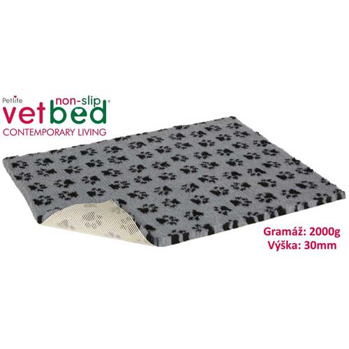 Podložka Vetbed, 2000 g, vlas 30 mm, 75 x 50 cm - Packy šedá Vetbed protiskluz/Drybed šedá Packy 75 x 50 cm, vlas 30 mm.