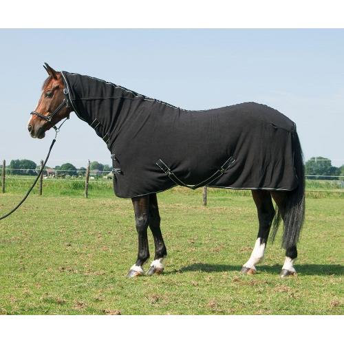 Odpocovací deka s krkem Harrys Horse Deluxe, černá - vel. 130 cm Odpocovací deka pro koně Deluxe, fleece, s krkem, černá, vel.130 cm