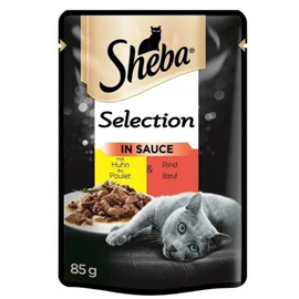Sheba Selection in Sauce s kuřecím a hovězím masem, 85 g