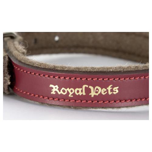 Kožený podložený obojek pro psy Royal, bordo - 30 - 38 cm Obojek pro psy kožený Royal, podložený, 30-38 cm