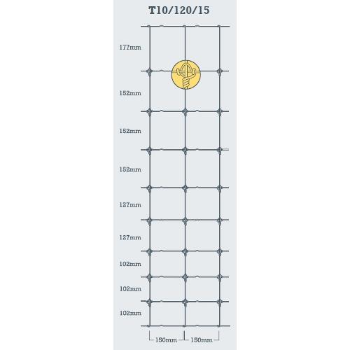 Uzlové pletivo Titan s okem 15 cm, délka 100 m - 120 cm - 10 drátů Uzlové pletivo TITAN s okem 15 cm, 120 cm - 100 m