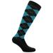 Jezdecké podkolenky Equitheme Argyle - černo-tyrkysové, 35-38 Podkolenky Equitheme Argyle, černo-tyrkys, 35-38