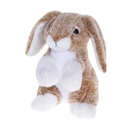 Plyšový králík 20 cm sedící hnědý