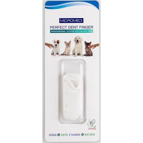 Zubní kartáček Micromed na prst z mikrovlákna a stříbrem Zubní kartáček Micromed pro psy na prst + stříbro.