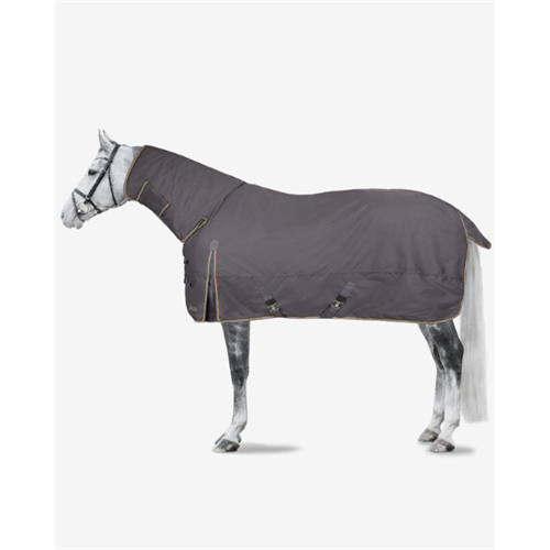 Nepromokavá deka s krkem Horze Glasgow 150g, šedá - vel. 135 Deka Horze Glasgow s krkem, 150g, šedá, 135cm
