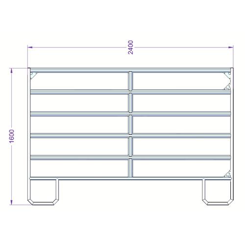 Panel ohradní TEXAS pozink, 6 příček, výška 1,6 m, řetízek, délka 2,4 m - 20 ks Panel ohradní TEXAS pozink, 6 příček, výška 1,6 m, délka 2,4 m, 20 ks