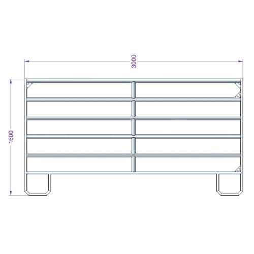 Panel ohradní TEXAS pozink, 6 příček, výška 1,6 m, řetízek, délka 3 m - 20 ks Panel ohradní TEXAS pozink, 6 příček, výška 1,6 m, řetízek, délka 3 m, 20 ks