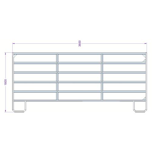 Panel ohradní TEXAS pozink, 6 příček, výška 1,6 m, řetízek, délka 3,6 m - 20 ks Panel ohradní TEXAS pozink, 6 příček, výška 1,6 m, délka 3,6 m, 20 ks