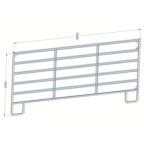 Panel ohradní TEXAS pozink, 6 příček, výška 1,6 m, řetízek, délka 3,6 m - 20 ks Panel ohradní TEXAS pozink, 6 příček, výška 1,6 m, délka 3,6 m, 20 ks