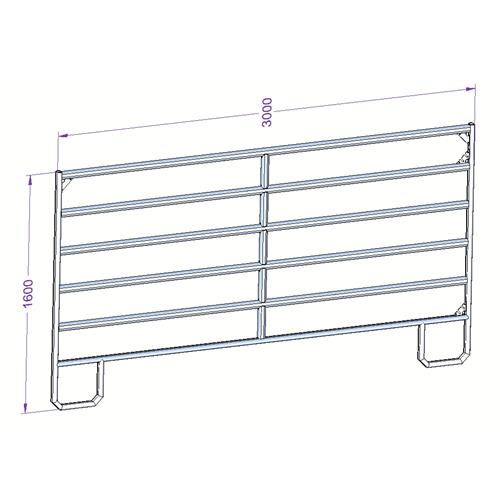 Panel ohradní TEXAS pozink, 6 příček, výška 1,6 m, řetízek, délka 3 m - 1 ks Panel ohradní TEXAS pozink, 6 příček, výška 1,6 m, 2 řetízeky, délka 3 m, 1 ks
