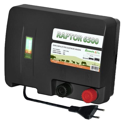 Zdroj pro elektrický ohradník Raptor 6500 s LED kontrolou, síťový, 4,8 J Zdroj pro elektrický ohradník Raptor 6500 s LED kontrolou, síťový, 4,8 J