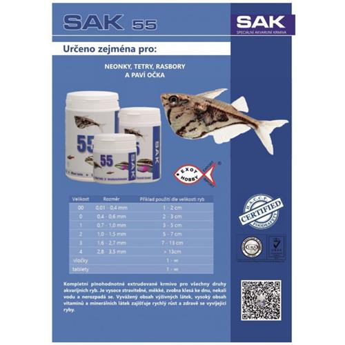 S.A.K. 55 granule, 130 g - vel. 0 S.A.K. 55 granule, vel. 0, 130 g