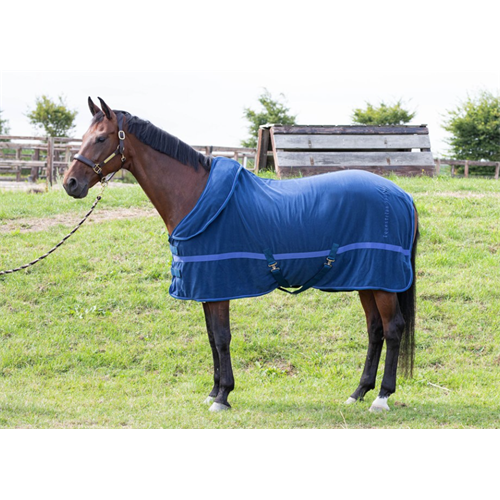 Odpocovací deka Harrys Horse s rolovacím krkem, modrá - vel. 135 cm Deka odpoc. HH s krkem, modrá, 135 cm