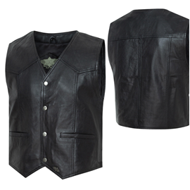 Kožená pánská vesta Jason,černá, vel. XXL