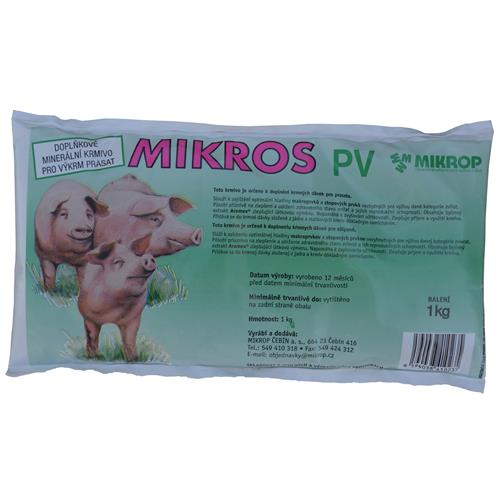 Minerální doplněk pro prasata MIKROS PV, 1 kg Minerální doplněk pro prasata MIKROS PV, 1 kg