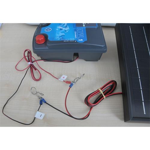 Solární panel 12V/14W LACME pro elektrický ohradník DUO D1 a D2 Propojení ohradníku se solárním panelem
