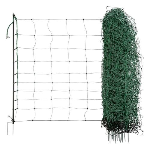 Síť pro elektrické ohradníky na ovce OVINET v. 90 cm, d. 50 m, dvojitá špička, zelená Síť pro elektrické ohradníky na ovce OVINET v. 90 cm, d. 50 m, dvojitá špička, zelená