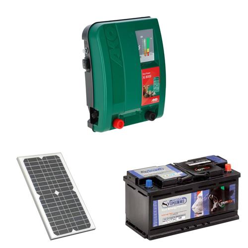 Sada elektrického ohradníku AKO DUO-Power Xi 8000 + solární panel 100 W + akumulátor 130 Ah Sada elektrického ohradníku AKO DUO-Power Xi 8000 + solární panel 100 W + akumulátor 130 Ah