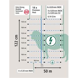 Síť pro elektrické ohradníky AKO TitanNet Premium XBraid 122 cm na ovce a proti vlkům, dvojitá špička Síť pro elektrické ohradníky AKO TitanNet Premium XBraid 122 cm na ovce a proti vlkům, dvojitá špičk
