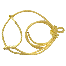 Ohlávka pro skot - provazová s vodíkem 3 m, mix barev - žlutá Ohlávka pro skot - provazová s vodíkem, žlutá