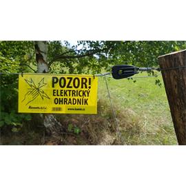 Výstražná cedulka elektrický ohradník - bez loga Výstražná cedulka elektrický ohradník, žlutá
