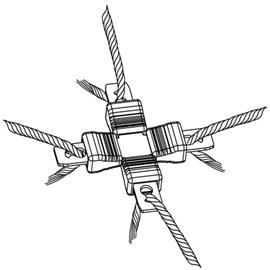 Spojka na lanko Litzclip® do 3 mm - kříž, 5 ks Spojka na lanko Litzclip® do 3 mm - kříž, 5 ks