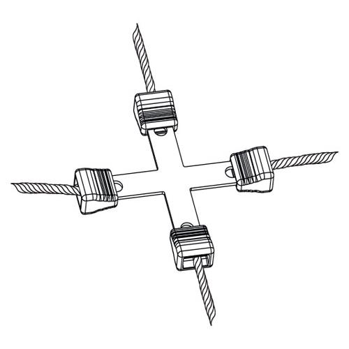 Spojka na lanko Litzclip® do 3 mm - kříž, 5 ks Spojka na lanko Litzclip® do 3 mm - kříž, 5 ks