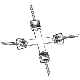 Spojka na lanko Litzclip® do 3 mm - kříž, 5 ks Spojka na lanko Litzclip® do 3 mm - kříž, 5 ks