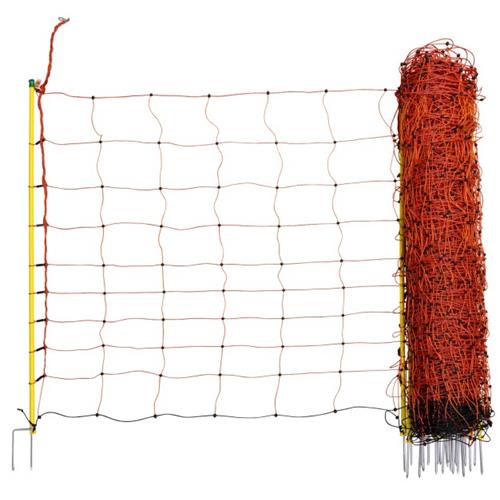 Síť pro elektrické ohradníky na ovce OVINET v. 90 cm, d. 50 m, dvojitá špička, oranžová Síť pro elektrické ohradníky na ovce OVINET v. 90 cm, d. 50 m, dvojitá špička, oranžová