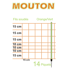 Síť pro elektrické ohradníky na ovce LACME MOUTON v. 90 cm, d. 50 m, jednoduchá špička Síť pro elektrické ohradníky na ovce LACME MOUTON v. 90 cm, d. 50 m, jednoduchá špička