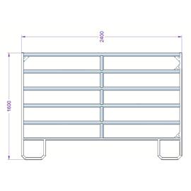 Panel ohradní TEXAS pozink, 6 příček, výška 1,6 m, řetízek, délka 2,4 m