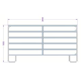 Panel ohradní TEXAS pozink, 6 příček, výška 1,6 m, řetízek, délka 3 m