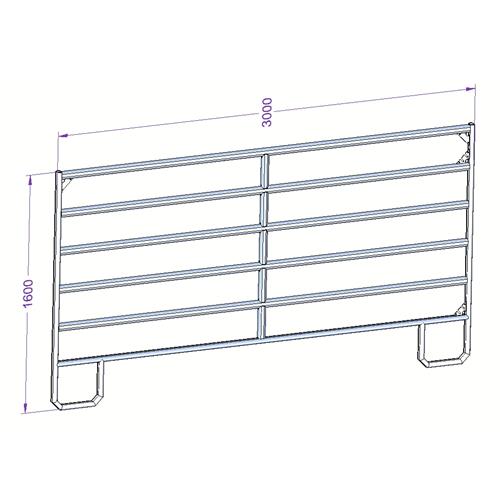 Panel ohradní TEXAS pozink, 6 příček, výška 1,6 m, řetízek, délka 3 m - 20 ks Panel ohradní TEXAS pozink, 6 příček, výška 1,6 m, řetízek, délka 3 m, 20 ks