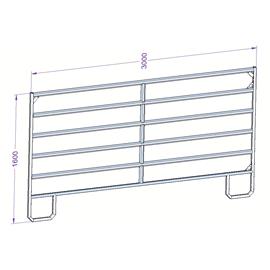 Panel ohradní TEXAS pozink, 6 příček, výška 1,6 m, řetízek, délka 3 m - 1 ks Panel ohradní TEXAS pozink, 6 příček, výška 1,6 m, 2 řetízeky, délka 3 m