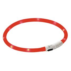 Svítící LED obojek pro psa, 55 cm - červený 4746 Obojek reflexní, svítící LED, červený, 55 cm