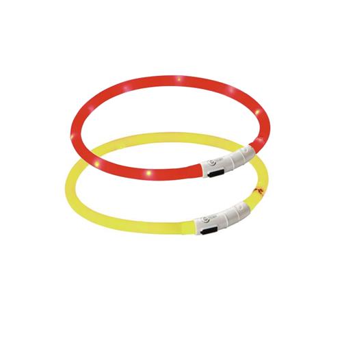 Svítící LED obojek pro psa, 55 cm - žlutý Obojek pro psa reflexní, svítící LED, žlutý, 55 cm