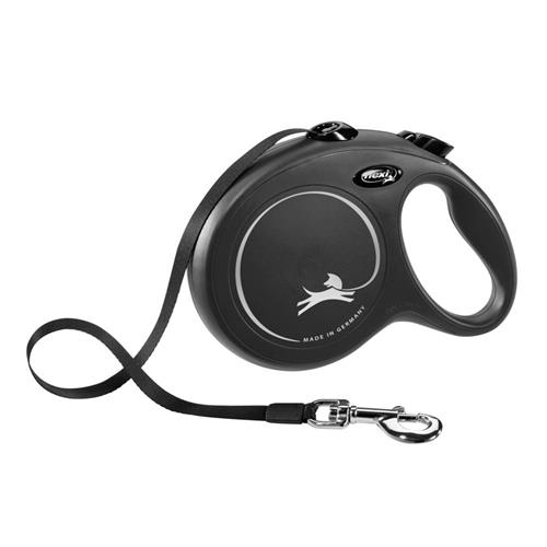 Vodítko Flexi M, páska, 5 m, do 25 kg - černé Vodítko Flexi M, černé, páska, 5 m, do 25 kg.