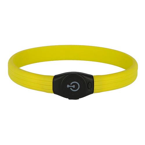 Svítící LED obojek pro psa, 65 cm×2,5 cm - žlutý Obojek reflexní, svítící LED, žlutý, 65 cm x 1,5 cm