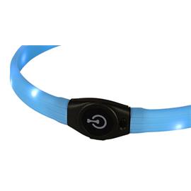 Svítící LED obojek pro psa, 65 cm×2,5 cm - modrý Obojek reflexní, svítící LED, modrý, 65 cm x 1,5 cm
