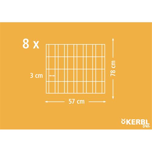Mobilní kovová ohrádka 8 polí, 57×78 cm, černá Ohrádka kovová 8 polí, 57x78 cm, černá, O 143 cm - rozměr.