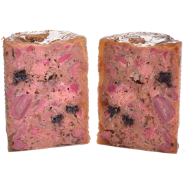 Carnilove Wild konzerva pro psy Meat Salmon & Turkey, 400g Konzerva pro psy Carnilove losos a krocan, 400 g - obsah konzervy.