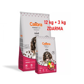 Calibra Dog Premium Line Adult Beef 12 kg + 3 kg Zdarma