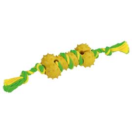 Hračka pro psy kost na laně, 30 cm Hračka pro psy kost na laně 30 cm - žlutá barva.