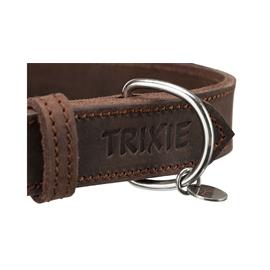 Kožený nepodložený obojek Trixie Rustic, tmavě hnědý - 48-56 cm / 3 cm Obojek kožený nepodložený Rustic - detail.