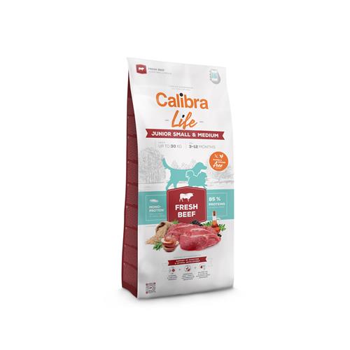 Calibra Dog Life Junior Small&Medium Fresh Beef - 12 kg + 2,5 kg Zdarma Granule Calibra Life Fresh Beef Junior S/M